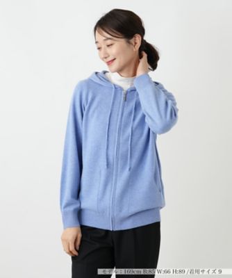 ＜Leilian (Women)＞カシミヤ混ニットパーカ【Ｌｅｉｌｉａｎ　ＷＨＩＴＥ　ＬＡＢＥＬ】