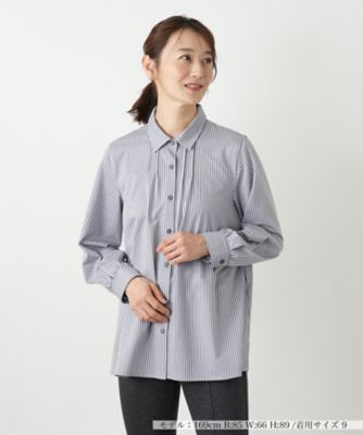 ストライプシャツブラウス【Leilian WHITE