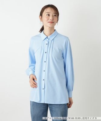＜Leilian (Women)＞ストライプシャツブラウス【Ｌｅｉｌｉａｎ　ＷＨＩＴＥ　ＬＡＢＥＬ】