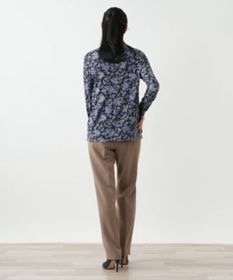 レリアン 長袖シャツ トップス ブラウス ペイズリー柄 シルク レディース 9サイズ 茶×紺 Leilian Leilian（レリアン） 長袖シャツ トップス ブラウス ペイズリー柄