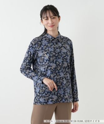 レリアン 13+ シルク100% 絹 ブラウス ペイズリー柄 長袖シャツ XL レリアン 13+ シルク100% 絹 ブラウス ペイズリー柄 長袖シャツ