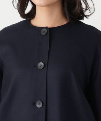 リバーシブルノーカラーコート【Leilian WHITE LABEL