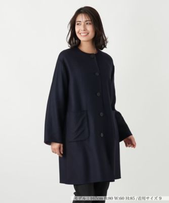 ＜Leilian (Women)＞リバーシブルノーカラーコート【Ｌｅｉｌｉａｎ　ＷＨＩＴＥ　ＬＡＢＥＬ】