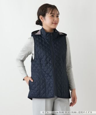 Leilian (Women)/レリアン キルティングフーデッドベスト【Leilian WHITE LABEL】39ネービーブルー コート・ジャケット【三越伊勢丹/公式】