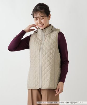 Leilian (Women)/レリアン キルティングフーデッドベスト【Leilian WHITE LABEL】82ベージュ コート・ジャケット【三越伊勢丹/公式】