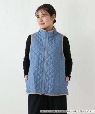 Leilian (Women)/レリアン キルティングフーデッドベスト【Leilian WHITE LABEL】34アオ コート・ジャケット【三越伊勢丹/公式】