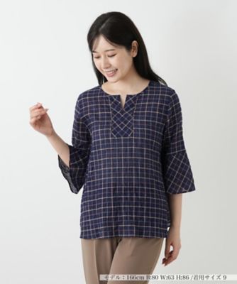 くすみブルー レリアン トップス レリアン Leilian ブラウス