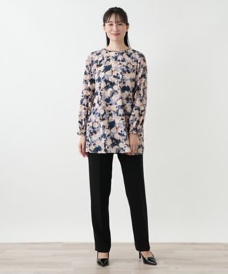 花柄チュニックブラウス【Leilian WHITE LABEL