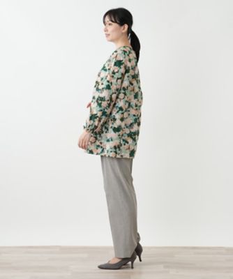 花柄チュニックブラウス【Leilian WHITE LABEL