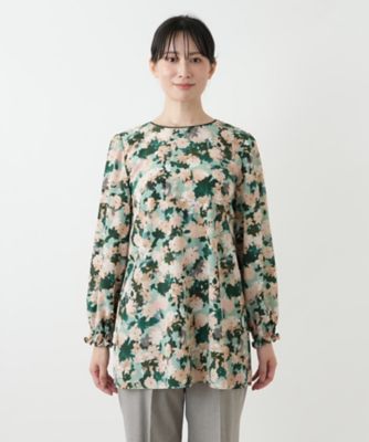 花柄チュニックブラウス【Leilian WHITE LABEL