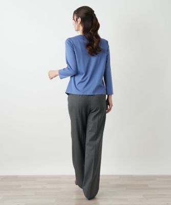 刺繍クルーネックカットソー【Leilian WHITE LABEL