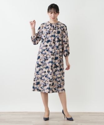 花柄フレアワンピース【Leilian WHITE LABEL
