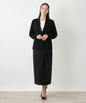 Leilian ホワイト ノーカラージャケット ノーカラージャケット【Leilian WHITE LABEL