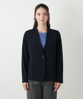 新品【レリアン】伊製生地 金ボタン ノーカラージャケット 白 17+ ノーカラージャケット | Leilian (Women)/レリアン | 三越伊勢丹