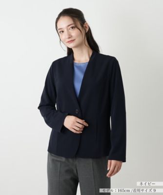 Leilianレリアン イタリア製ジャケット【未使用】 ノーカラージャケット【Leilian WHITE LABEL
