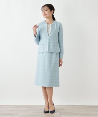 ノーカラーツイード風スーツ【セレモニー】【Leilian