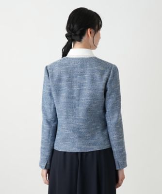 Leilian ホワイト ノーカラージャケット ノーカラージャケット【BOURGE】 | Leilian plus house