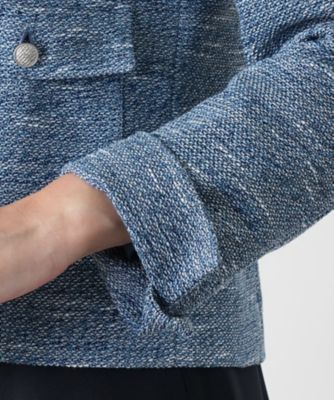 Leilian ホワイト ノーカラージャケット ノーカラージャケット【Leilian WHITE LABEL