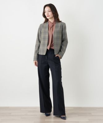 グレンチェックノーカラージャケット | BOURGE (Women)/ブールジュ