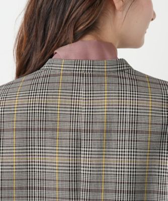 グレンチェックノーカラージャケット | BOURGE (Women)/ブールジュ