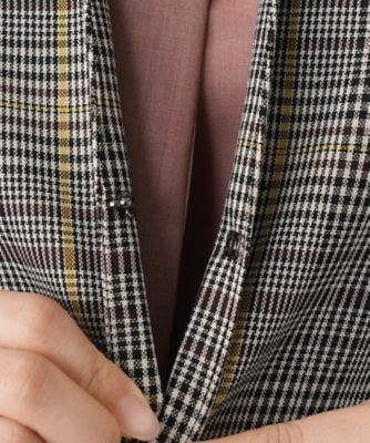 グレンチェックノーカラージャケット | BOURGE (Women)/ブールジュ