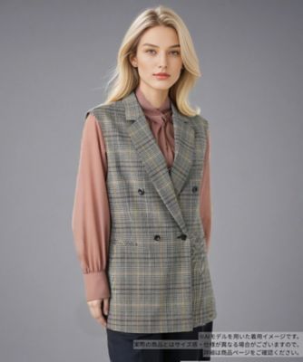 ＜BOURGE (Women)＞チェックラペルドベスト