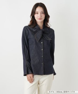 ＜BOURGE (Women)＞ボウタイデニムブラウス
