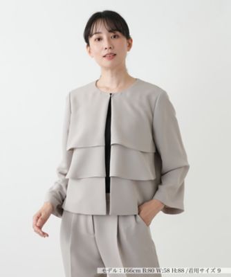 ＜BOURGE (Women)＞ティアードノーカラージャケット