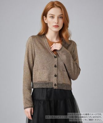 BOURGE (Women)/ブールジュ ラメVネックショートカーディガン 56キイロ トップス【三越伊勢丹/公式】