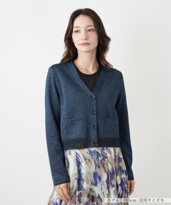 ＜BOURGE (Women)＞ラメＶネックショートカーディガン