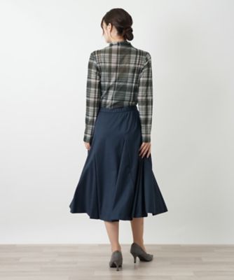 79709　PLEATSPLEASE　ギンガムチェック　ハイネックカットソー 代引手数料&送料無料】ギンガムチェック柄ハイネックトップス