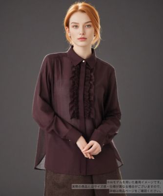 BOURGE (Women)/ブールジュ フリル比翼ブラウス 79ワイン トップス【三越伊勢丹/公式】
