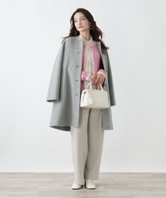 ＜Leilian (Women)＞カシミヤノーカラーコート【２５年１１月カタログ】