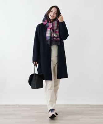 【送料無料】Leilian (Women)/レリアン カシミヤノーカラーコート 39ネービーブルー コート・ジャケット【三越伊勢丹/公式】