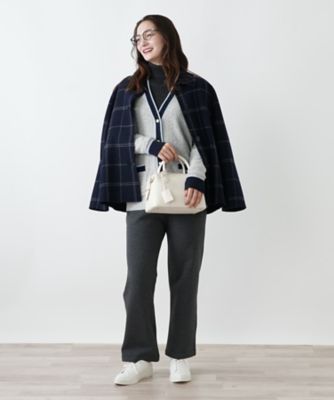 【送料無料】Leilian (Women)/レリアン ウィンドウペンショールカラーコート 39ネービーブルー アウター【三越伊勢丹/公式】