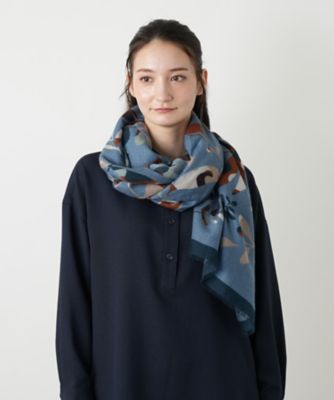 HOUSE OF LOTUS ボタニカル柄　カシミヤ大判ストール　マフラー HOUSE OF LOTUS ボタニカル柄 カシミヤ大判ストール マフラー