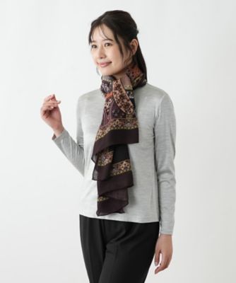 極美品✨️エルメス 孔雀×ペイズリー カシミヤ×シルク 薄手ストール 180cm シルクカシミヤ大柄ペイズリージャカード チャコール | harukii Online