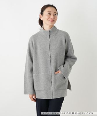 Leilian (Women)/レリアン リバーシブルハイネックジャケット【LE TRICOT PERUGIA】94ライトグレー コート・ジャケット【三越伊勢丹/公式】