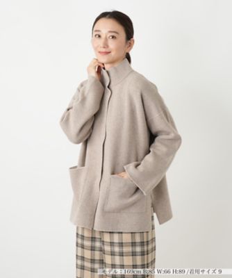 Leilian (Women)/レリアン リバーシブルハイネックジャケット【LE TRICOT PERUGIA】83チャイロ コート・ジャケット【三越伊勢丹/公式】
