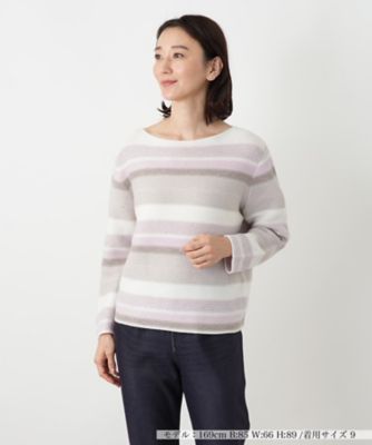 ＜Leilian (Women)＞ボーダークルーネックニット【ＬＥ　ＴＲＩＣＯＴ　ＰＥＲＵＧＩＡ】