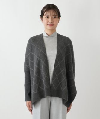 【新品】定価39,600円　レリアン　ラメ入りカーディガン　グレー　13＋ ラメラインカーディガン | Leilian (Women)/レリアン | 三越伊勢丹