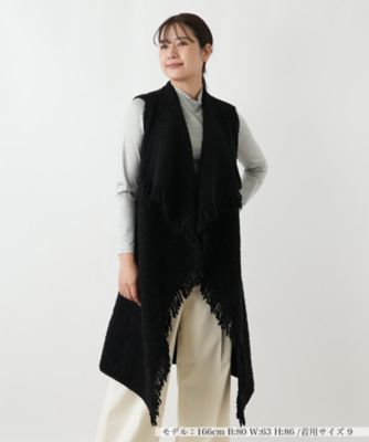 Leilian (Women)/レリアン フリンジニットベスト 99クロ アウター【三越伊勢丹/公式】