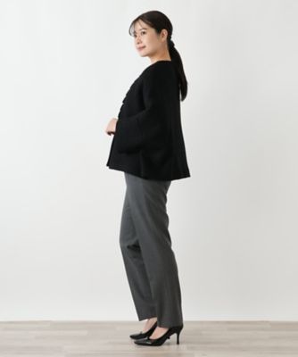 美品＊レリアン系列ネミカ ケープ風ジャケットM グレー 日本製 ノー