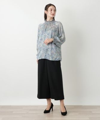 ペイズリーハイネックブラウス【ROCHAS Premiere