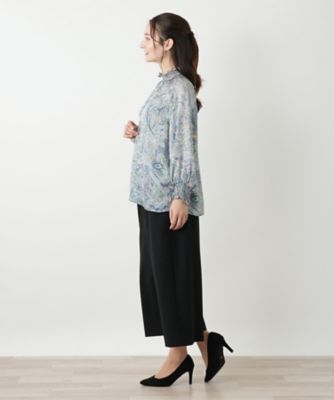 ◼️Leilian◼️ ＲＯＣＨＡＳ　Ｐｒｅｍｉｅｒｅ　ペイズリーカットソー　11号 ◼️Leilian◼️ ROCHASPremiereペイズリー