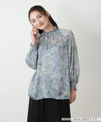 ＜Leilian (Women)＞ペイズリーハイネックブラウス【ＲＯＣＨＡＳ　Ｐｒｅｍｉｅｒｅ】