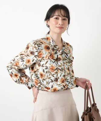 花柄リボンブラウス【ROCHAS Premiere】【RATTI