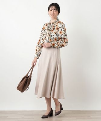 タグ付 レリアン ROCHAS Premiere ブラウス花柄 リボン 9号 花柄リボンブラウス【ROCHAS Premiere】【RATTI