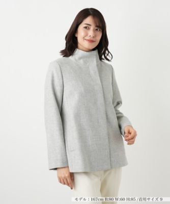 JULY NINE スタンドカラー　ショートコート yoriri様専用]JULYNINE スタンドカラーコート ハーフ カーキ - メルカリ