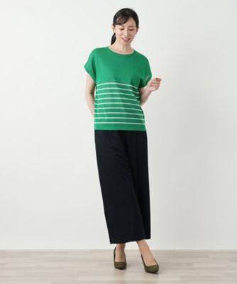 ボーダーニットベスト【Leilian WHITE LABEL